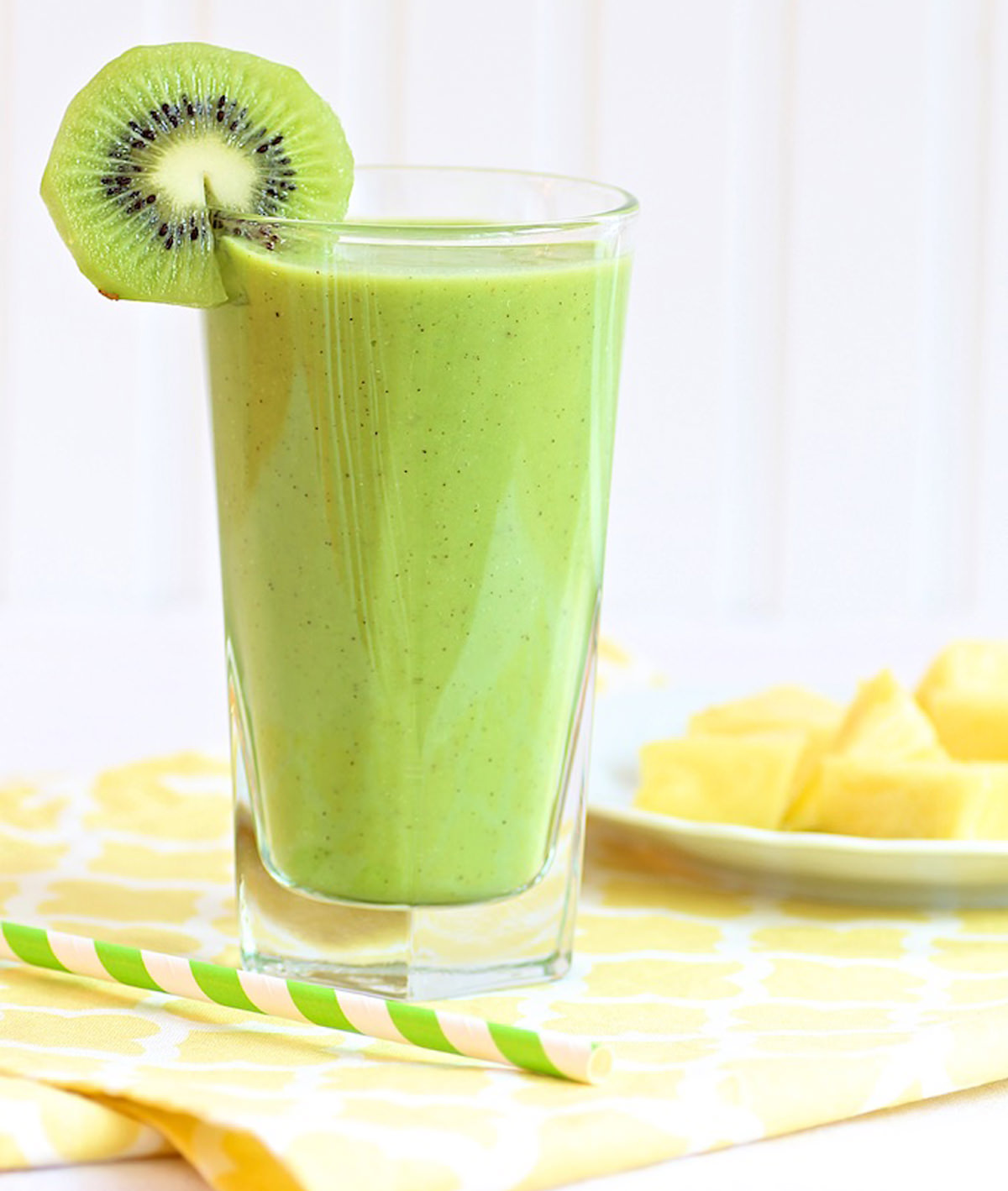 Pineapple Kiwi Vanilla Yogurt Smoothie The Fountain Avenue Kitchen