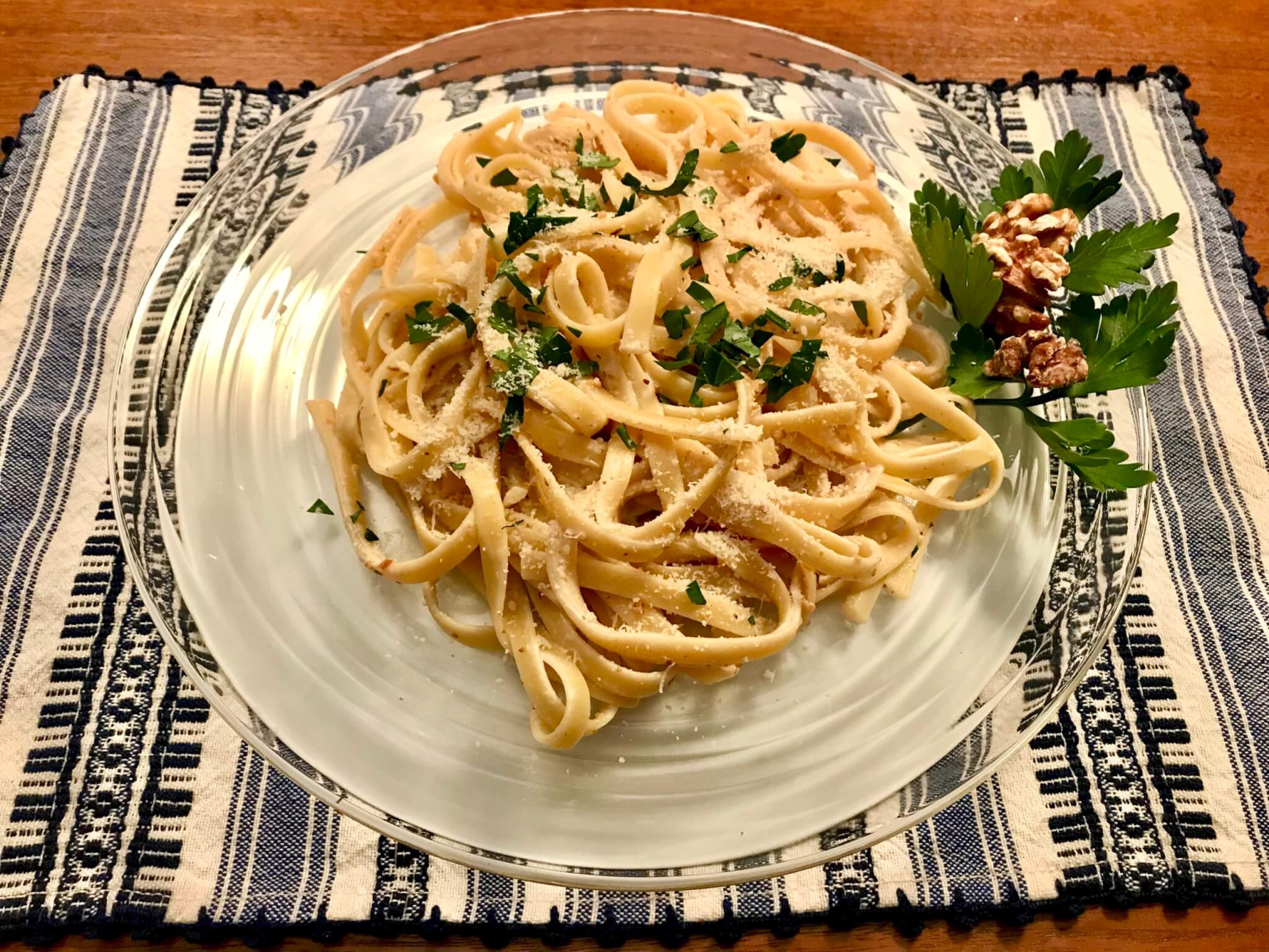 Adapted from the 12 Best Foods cookbook, this hearty pasta dish features antioxidant-rich walnuts, which have been touted as anti-inflammatory and helpful in reducing "bad" cholesterol and improving gut health, among other benefits. And who knew that mixing goat cheese with pasta cooking water would create the perfect creamy sauce?