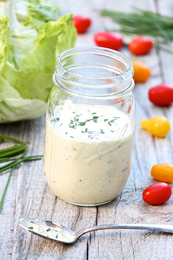 Greeked-Out Gorgonzola Dressing -- thick and delicious yet healthy