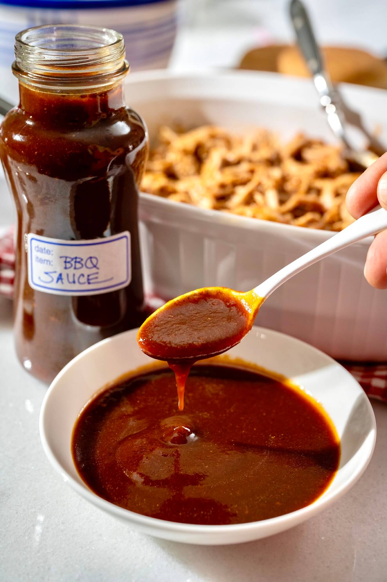 Sweet and tangy with a hint of heat, this easy sauce is the perfect complement to chicken, chops, ribs, brisket, and pulled pork sandwiches. Or stir some into mayo for a delicious sandwich spread!
