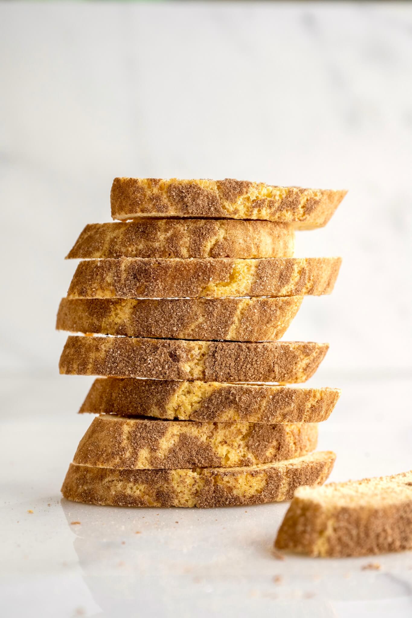 Classic, twice-baked biscotti goes Snickerdoodle-style thanks to an easy cinnamon sugar topping. Low in fat and high in flavor, this crisp Italian cookie is perfect for dipping in coffee, tea, and cocoa!