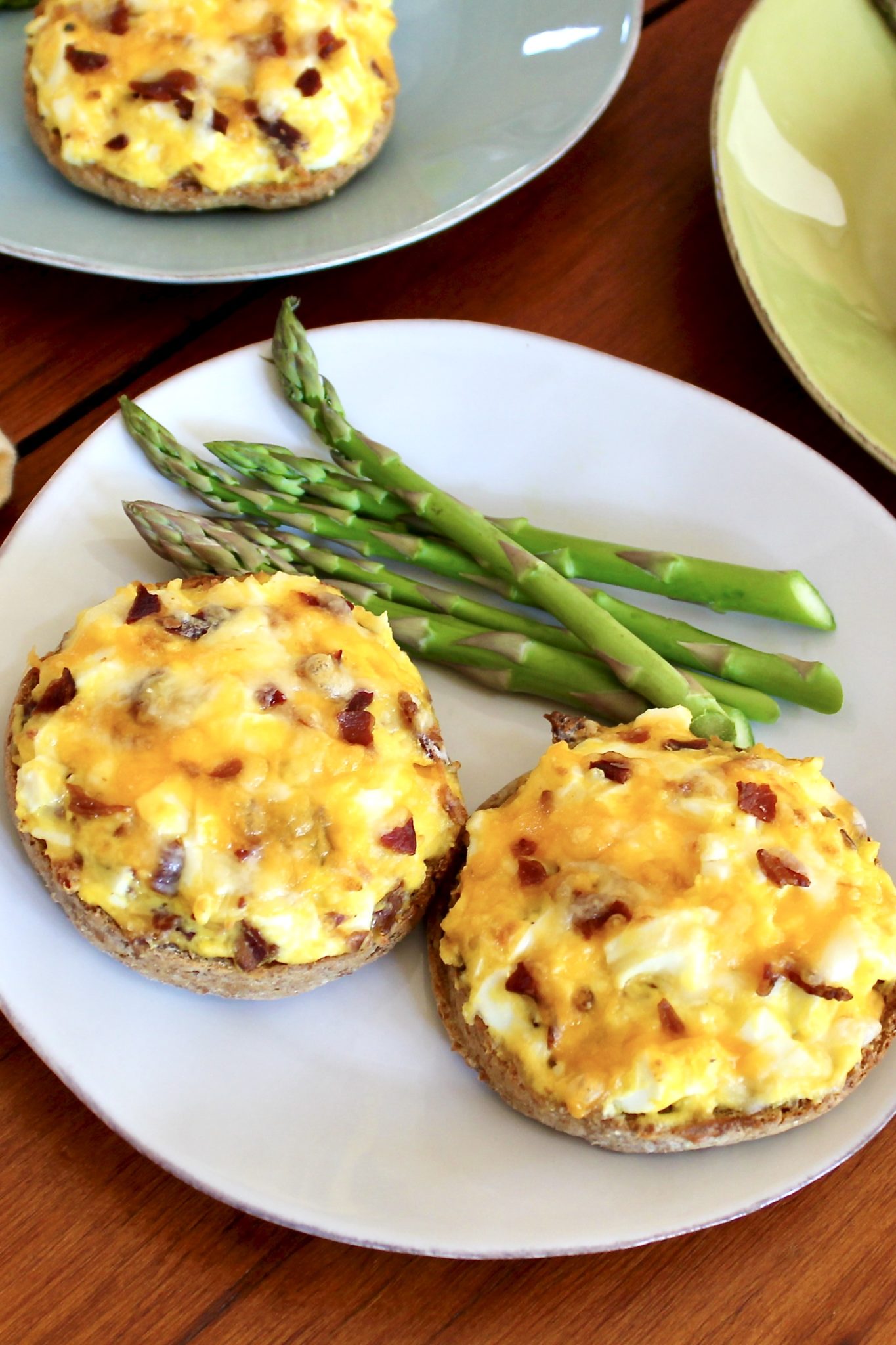 Not your usual egg sandwich, the flavor-packed topping can be made in advance and then baked on the bread when ready to eat. Creamy, crunchy and so so good!