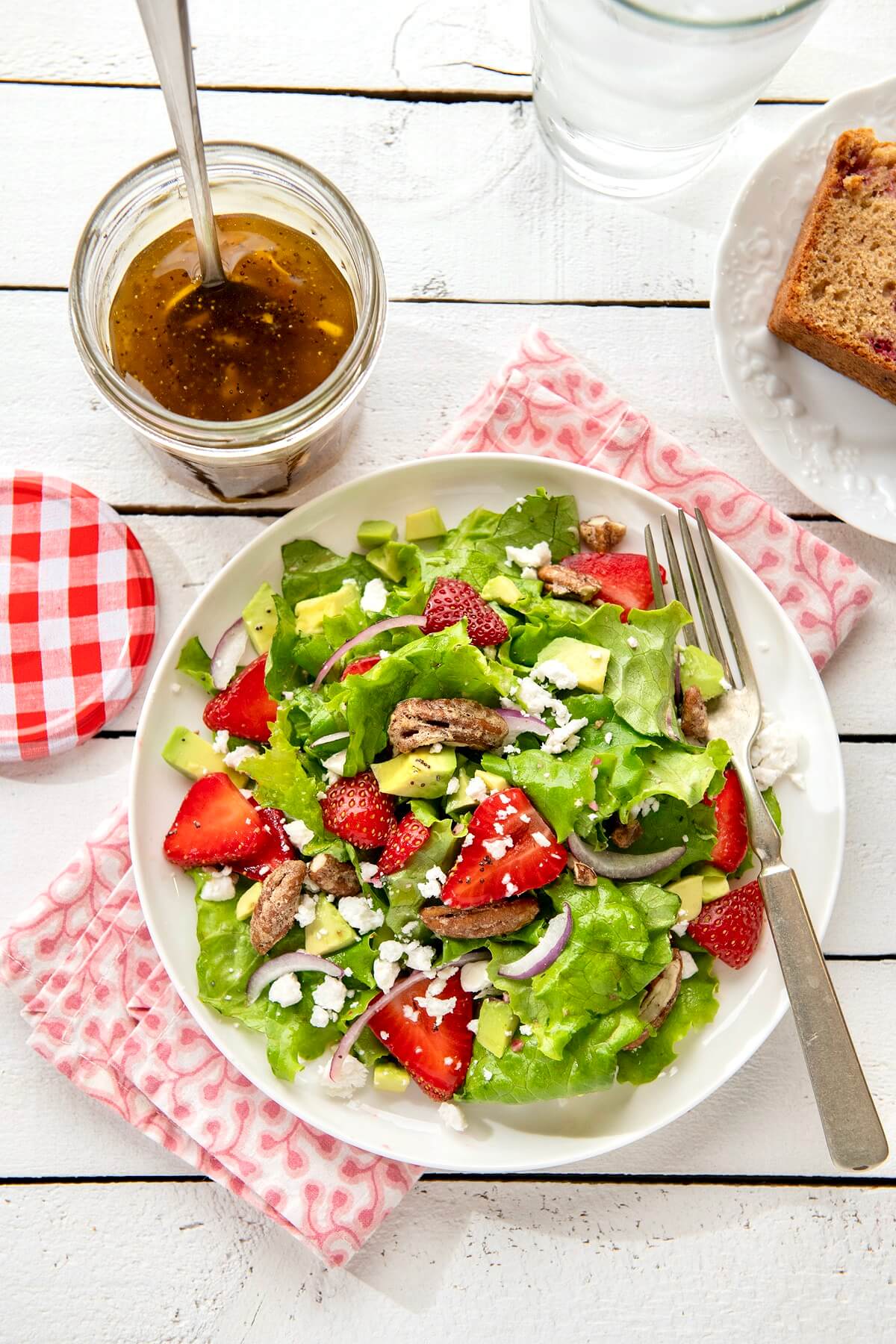 A light drizzle of this sweet and tangy vinaigrette makes a classic strawberry salad shine. Eating your greens never tasted so good!