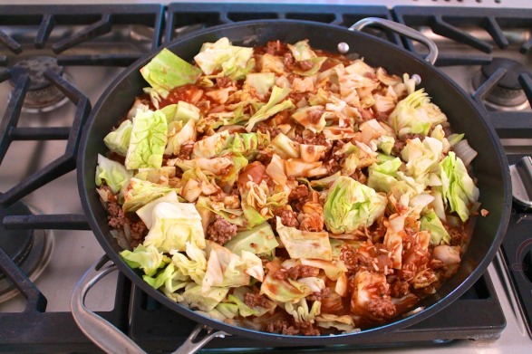 All the flavor of traditional cabbage rolls in one easy pot - or skillet! (Gluten-free, dairy-free if optional cheese topping is omitted and Paleo if pinch of sugar is omitted.)
