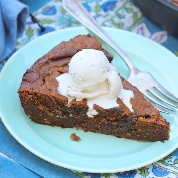 A happy fusion of a fudgy brownie and the perfect peanut butter cookie, this naturally sweet treat is grain-free and easy to make dairy-free.