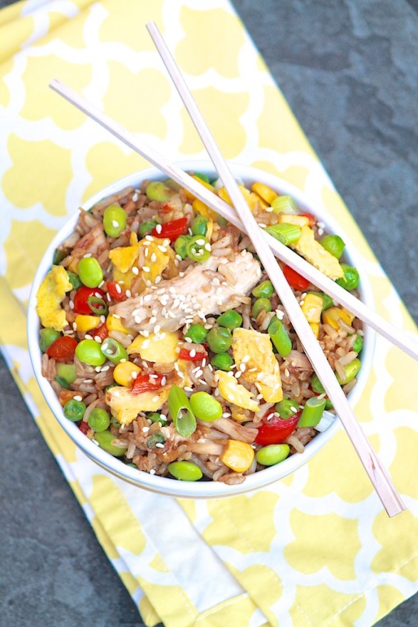 Chicken Fried Rice -- use leftover rice for a super speedy meal