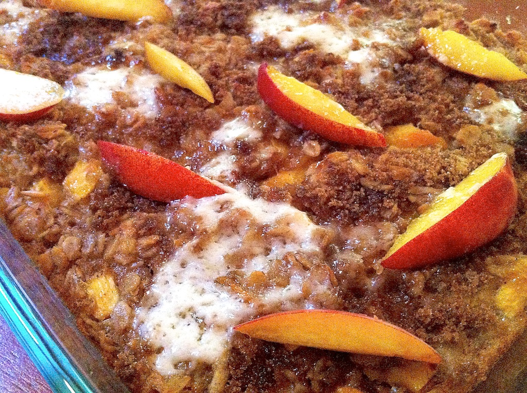 Peach Swirl Baked Oatmeal