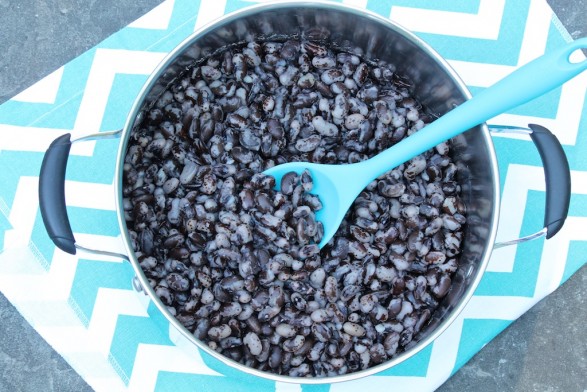 Cooked Orca Beans -- can be used interchangeably with black beans