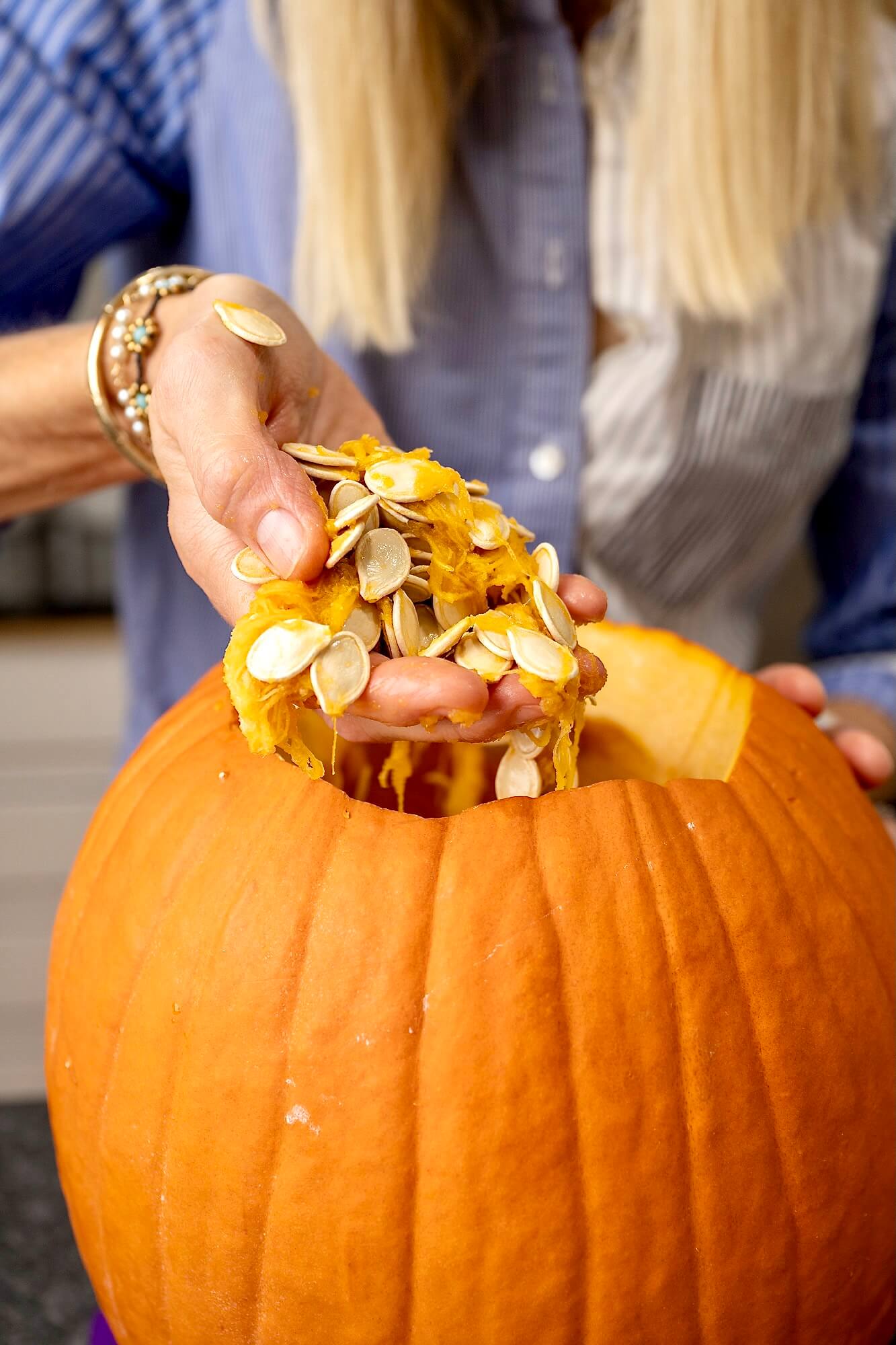 A few helpful tips and an easy technique yield the crispiest, most irresistible pumpkin seeds with the simplest of ingredients. The snack-worthy recipe is reason to carve a pumpkin, even if you don't have kids!
