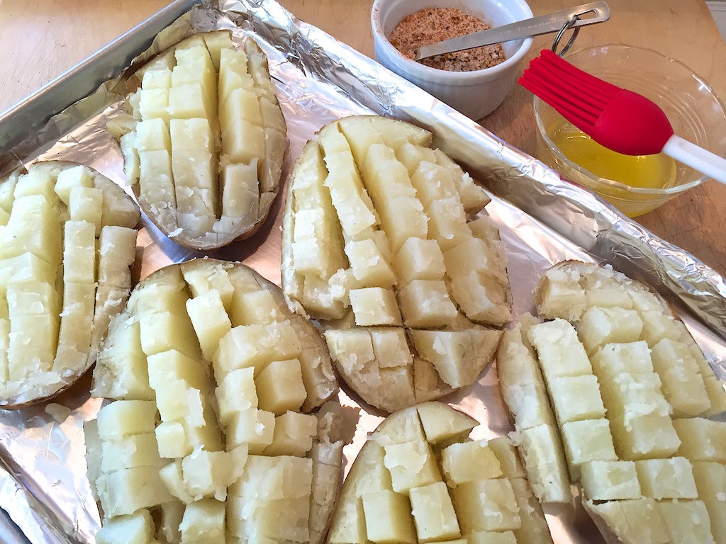 Roasted Checkerboard Potatoes & Homemade Seasoned Salt