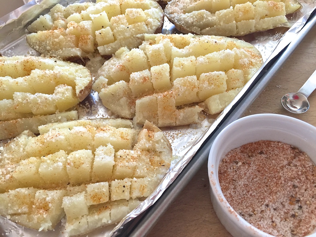 Roasted Checkerboard Potatoes & Homemade Seasoned Salt