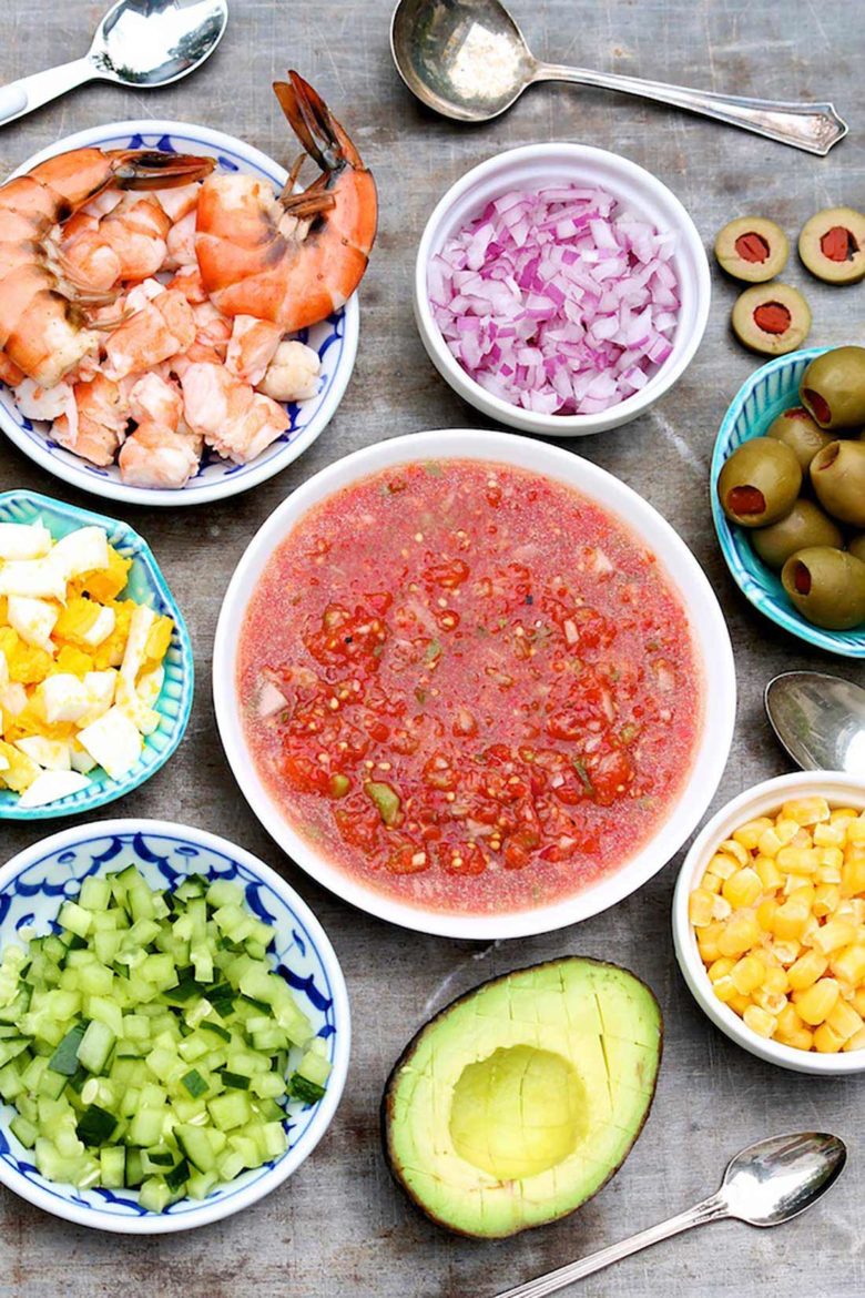 Classic Gazpacho (A toppings bar makes it a meal－or a party!) The Fountain Avenue Kitchen