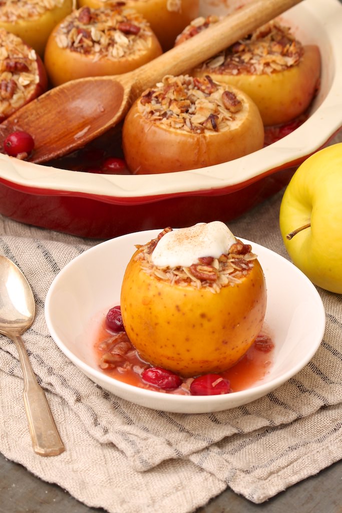 The simple oat mixture mimics a crisp topping, adding satisfying texture and flavor to these lightly spiced apples. Delightful for breakfast, dessert, or anytime in between, I like to reheat leftovers and add a spoonful of yogurt for a quick breakfast or lunch.