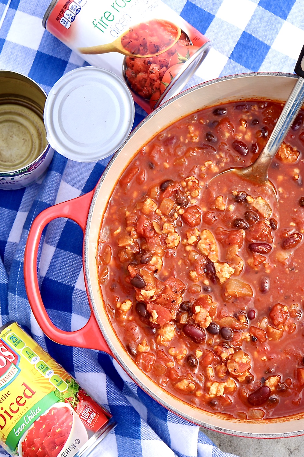 A great bowl of chili is just minutes away thanks to a handful of economical pantry ingredients. Top with a simple sprinkle of cheese or load it up with chopped avocado, crushed tortilla chips, minced onions, etc.