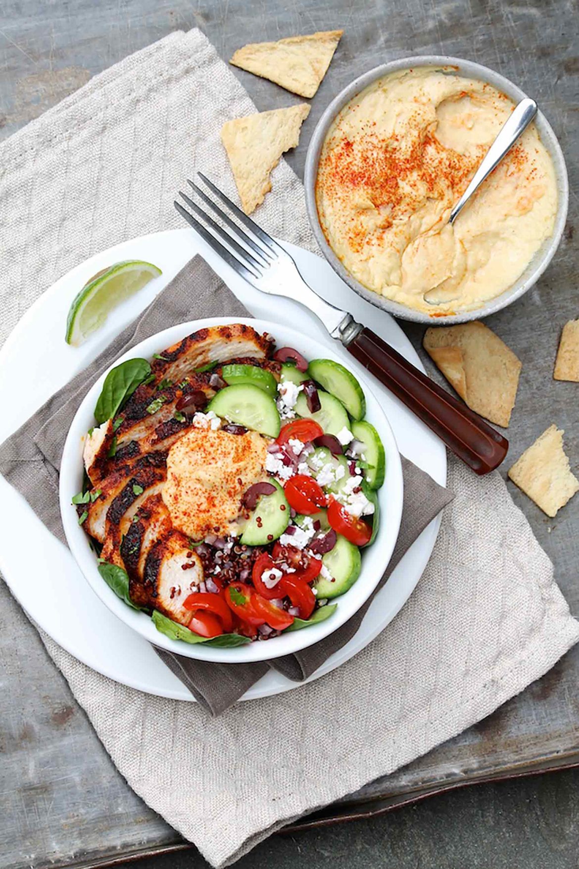 Mediterranean Chicken & Hummus Bowls The Fountain Avenue Kitchen