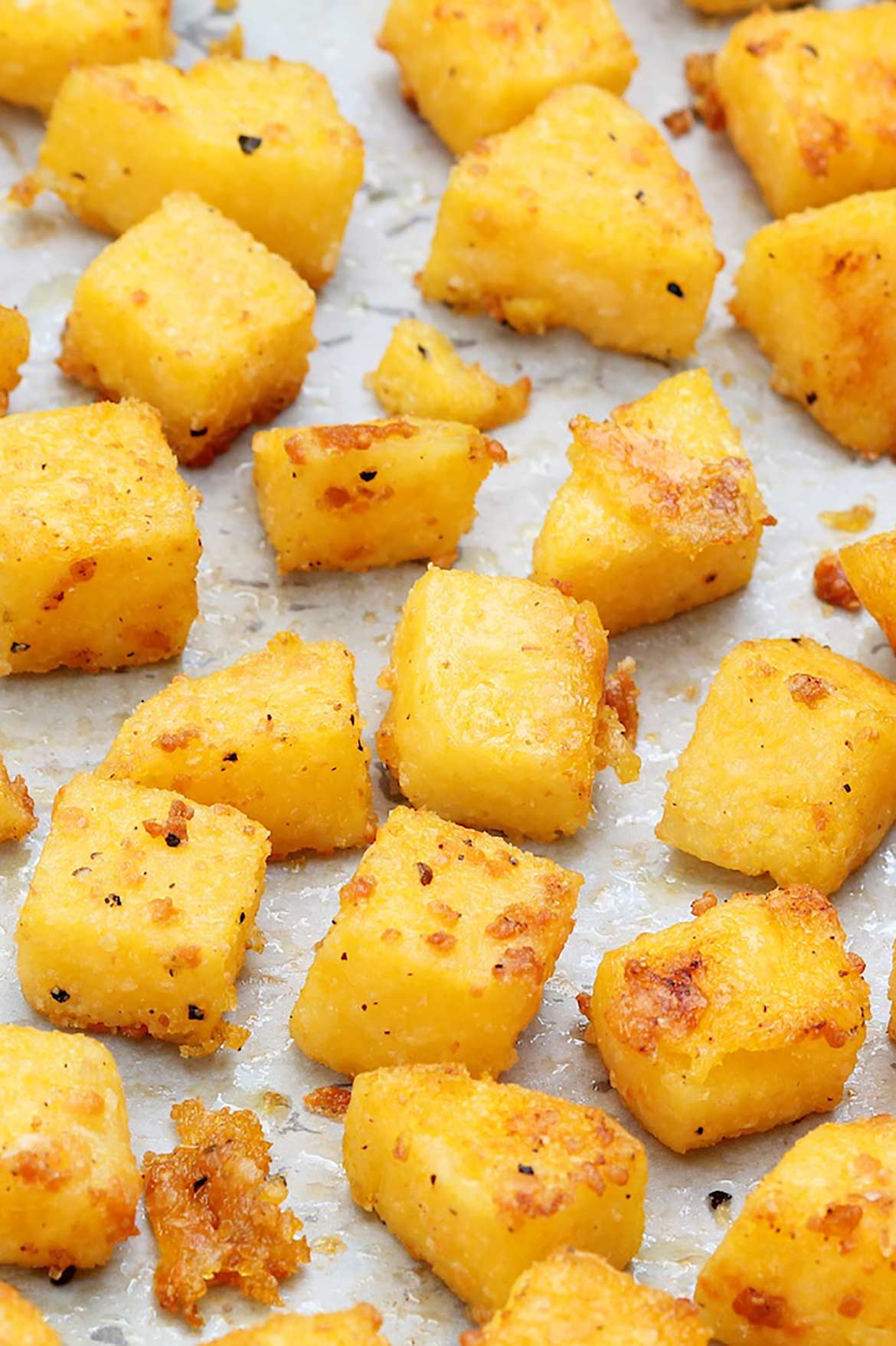 Tender on the inside and crispy on the outside, these golden bites are simple to make and add staying power to salads-although sneaky fingers are likely to devour them hot off the baking sheet!