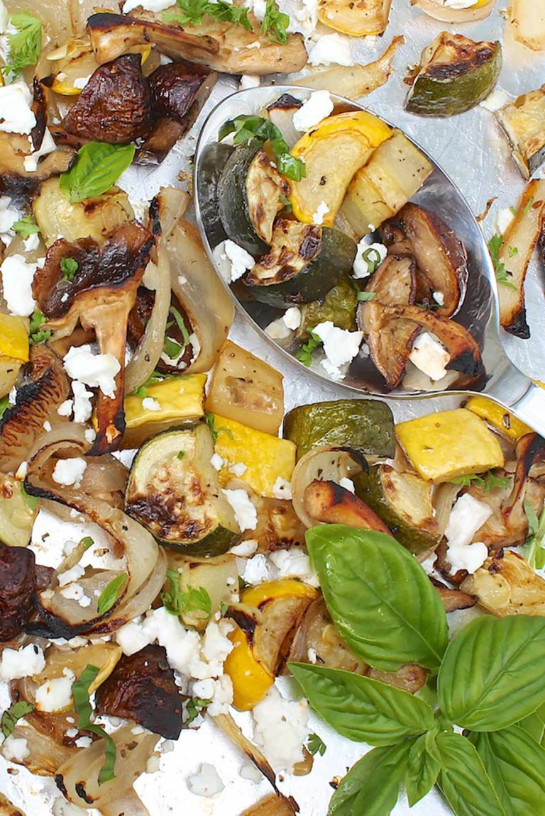 Zucchini And Mushrooms Roasted