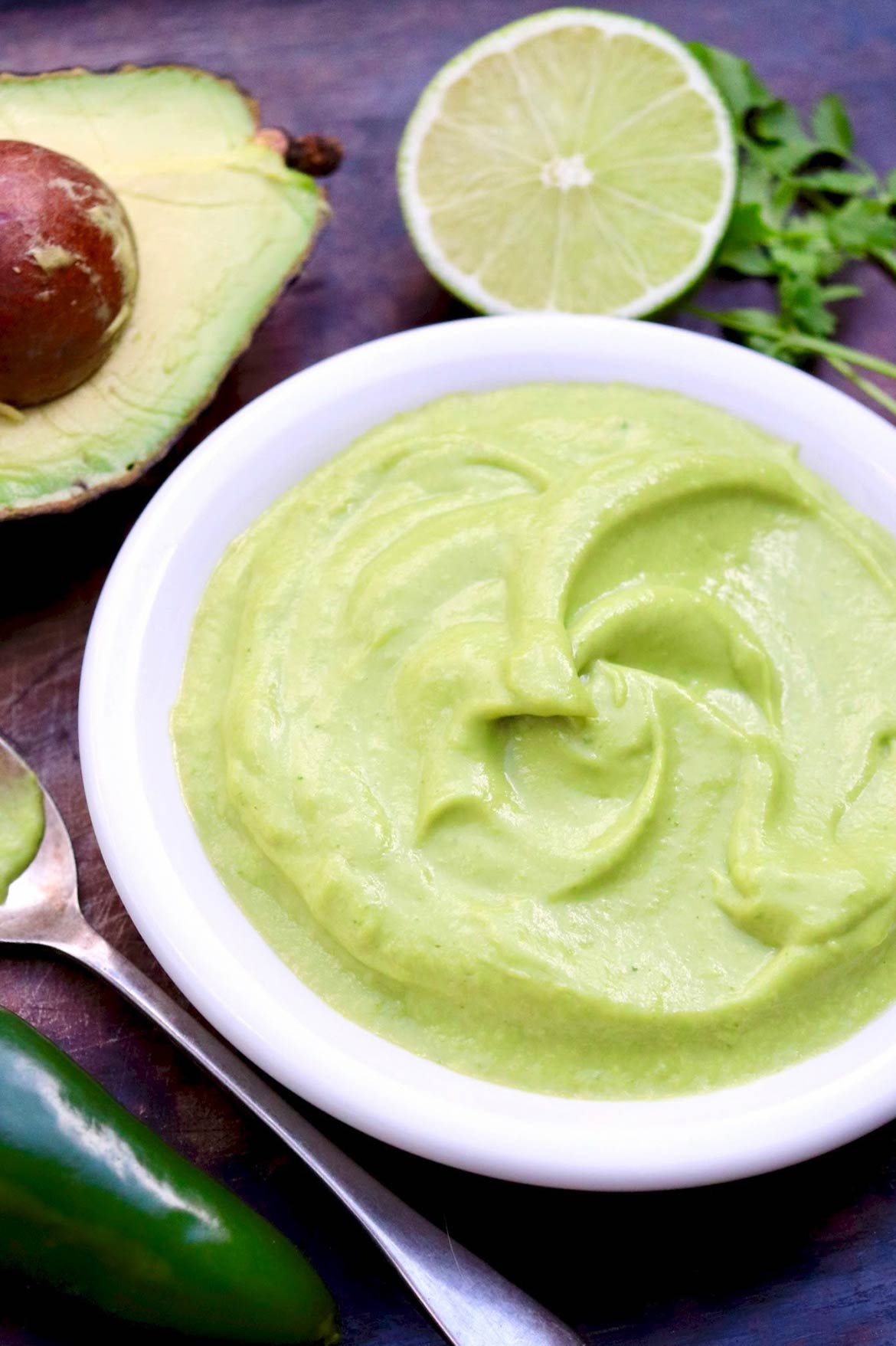 The flavor of this lusciously Creamy Avocado Lime Sauce is matched only by its versatility...plus it's dairy-free and vegan and will maintain its beautiful green color for days!