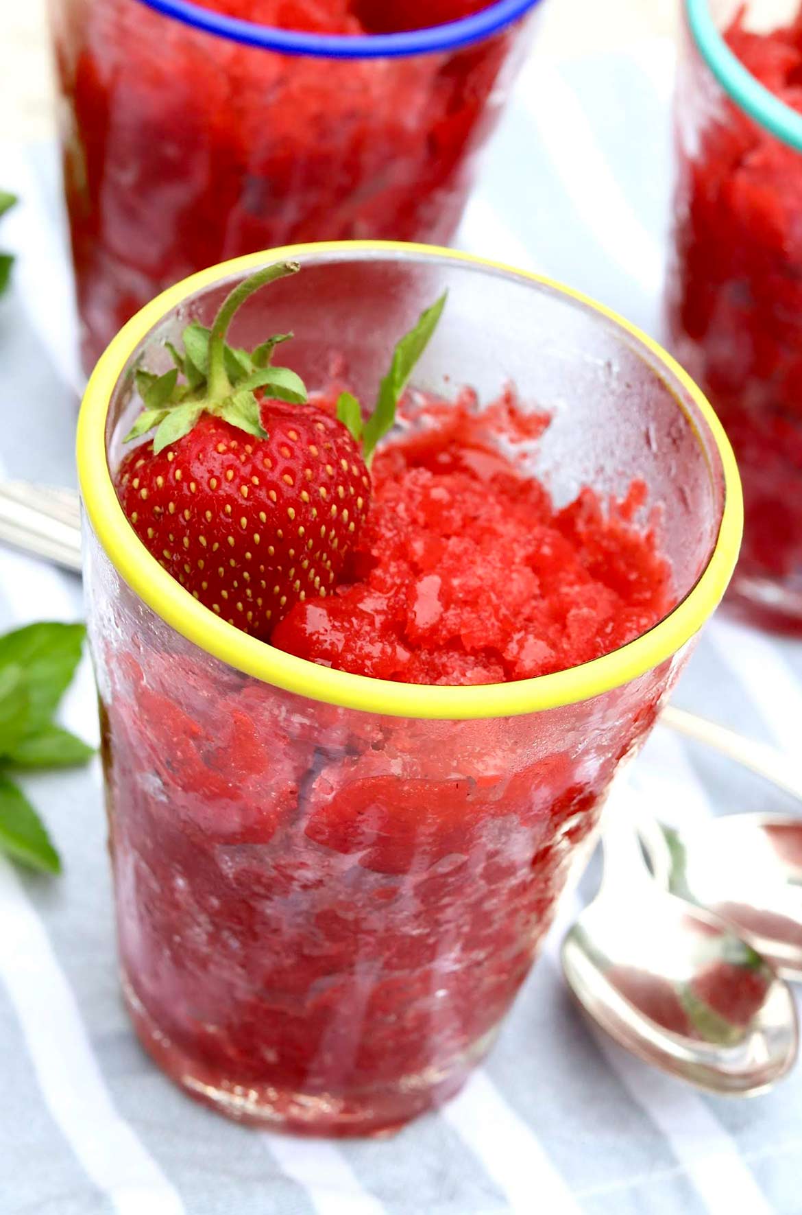 Sweet, melt-in-your-mouth granitas can be made with a variety of seasonal fruits for a refreshingly light dessert or snack all summer long. As the mixture freezes, simply use a fork to scrape the granita into flaky, sweet crystals and enjoy as is or in a homemade "gelati!"