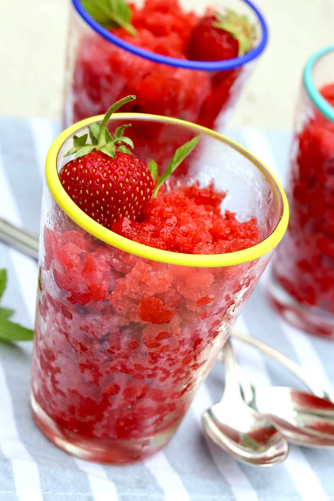 Sweet, melt-in-your-mouth granitas can be made with a variety of seasonal fruits for a refreshingly light dessert or snack all summer long. As the mixture freezes, simply use a fork to scrape the granita into flaky, sweet crystals and enjoy as is or in a homemade "gelati!"