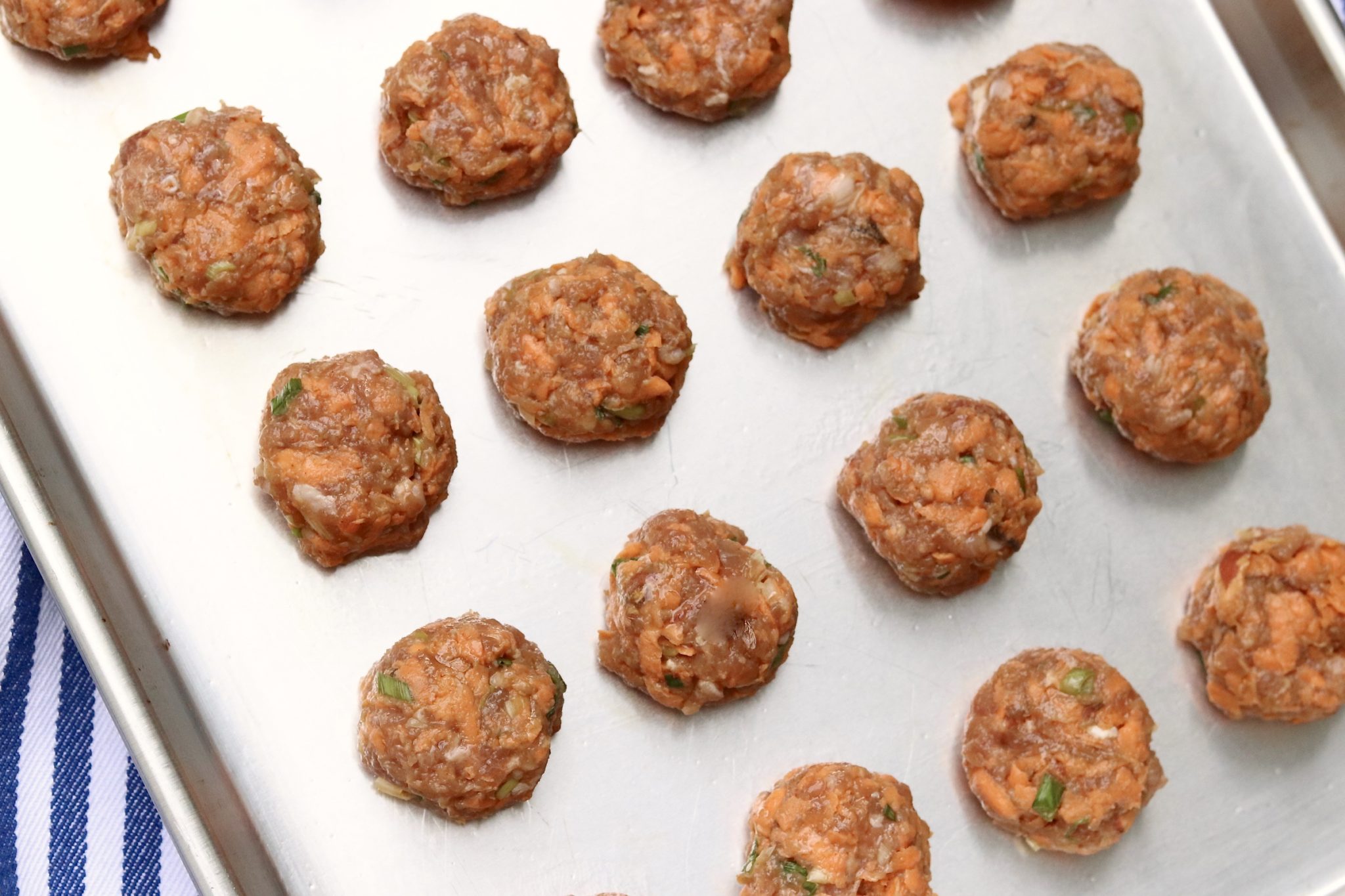 Sweet Potato Chicken (or Turkey) Poppers – These tasty little bites were ranked as the favorite recipe in a recent cooking class…even by those who claim not to like sweet potatoes! For added convenience, the poppers can be prepped in advance, covered, and stored in the fridge until ready to bake.