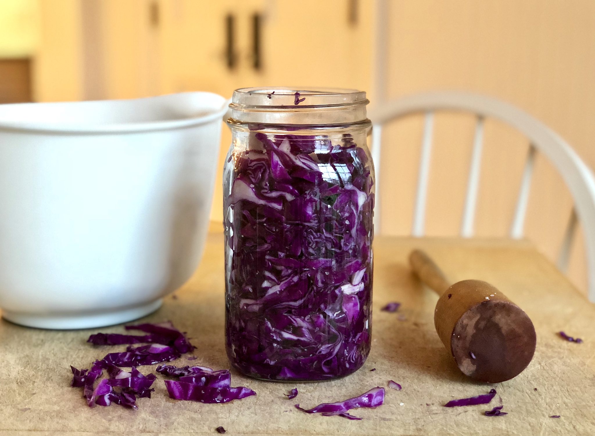 2-ingredient homemade sauerkraut is loaded with gut-healthy probiotics and incredibly easy to make.