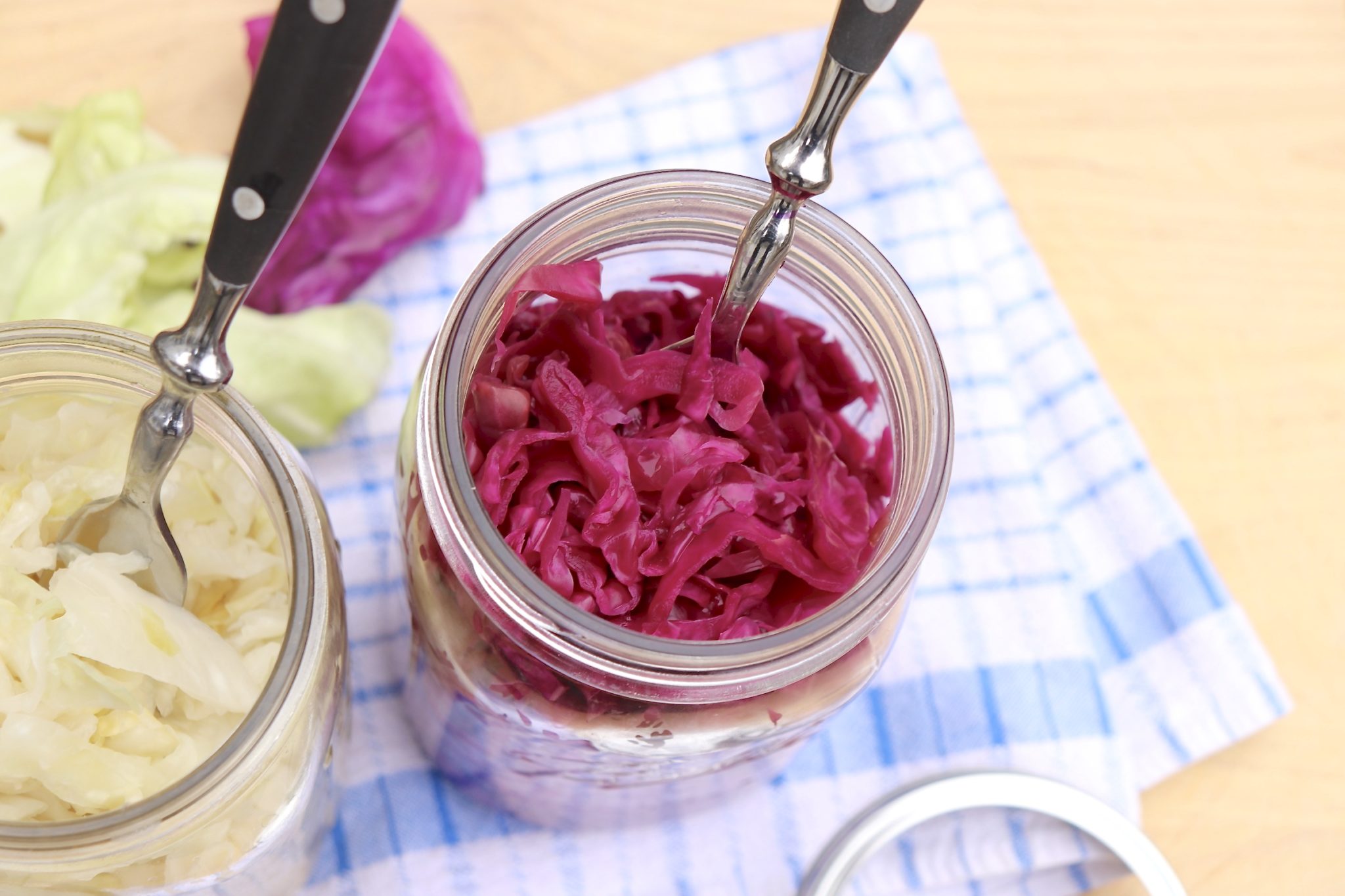2-ingredient homemade sauerkraut is loaded with gut-healthy probiotics and incredibly easy to make.