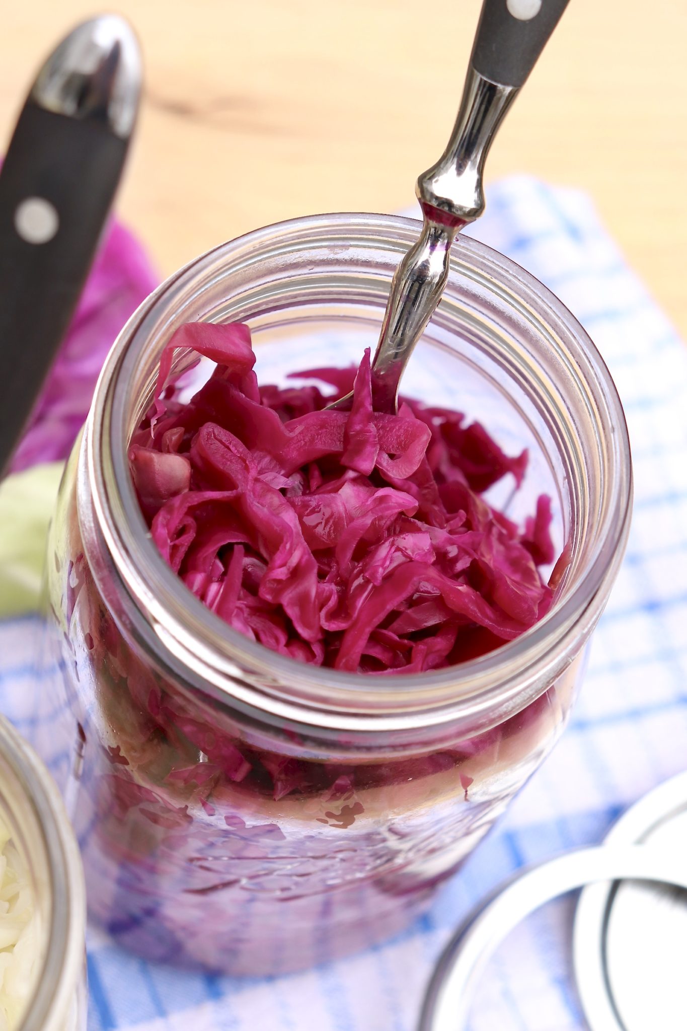2-ingredient homemade sauerkraut is loaded with gut-healthy probiotics and incredibly easy to make.