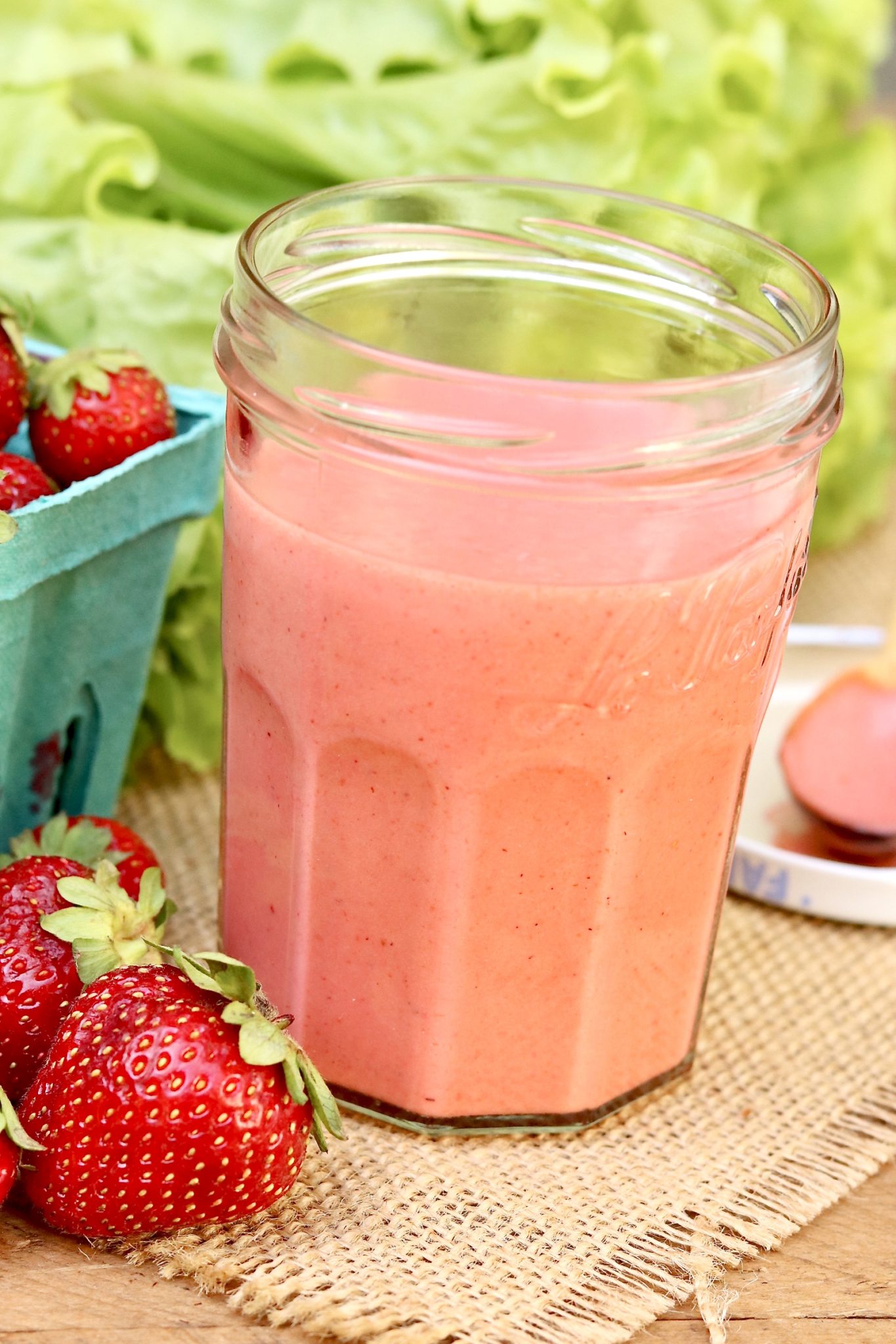 Strawberry Balsamic Dressing- fresh strawberries and a short list of pantry staples are all that's needed for a dressing that's sure to become a family favorite!