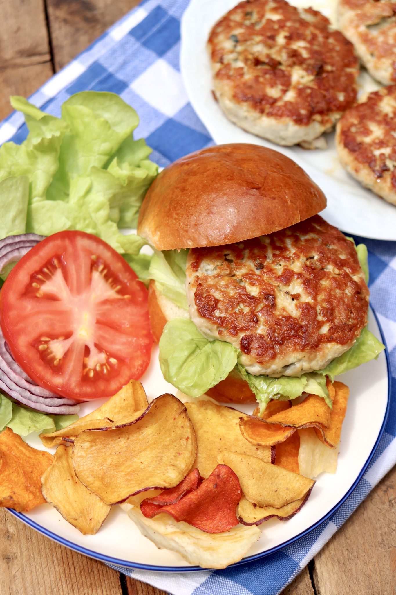 Blue Cheese Turkey Burgers-3 simple ingredients make THE BEST turkey burgers ever...tender, flavorful and not the least bit dry. Easy to cook on the grill or stovetop.