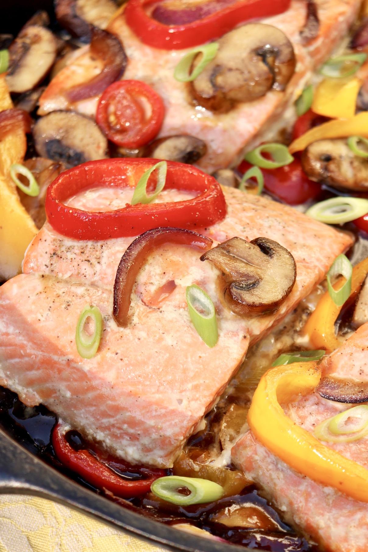ONE PAN TERIYAKI SALMON & VEGETABLES - A shortcut ingredient adds ease and loads of flavor to this heart-healthy, veggie-rich dinner that cooks in a single pan.