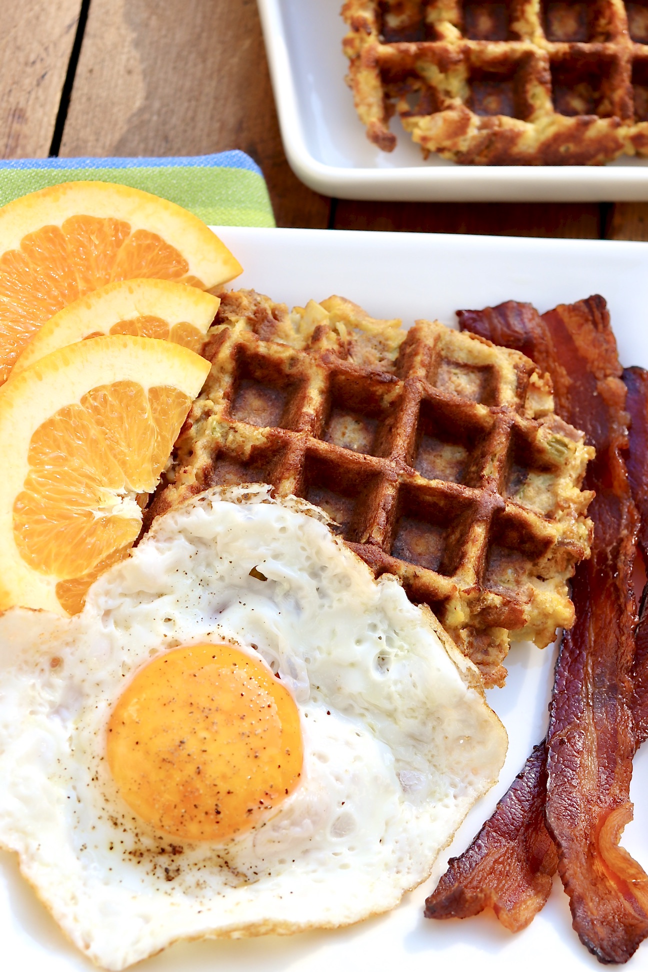 A quick way to make a fun meal out of leftover stuffing. Top with leftover turkey and gravy, a fried egg, cranberry sauce or whatever sounds good to you!