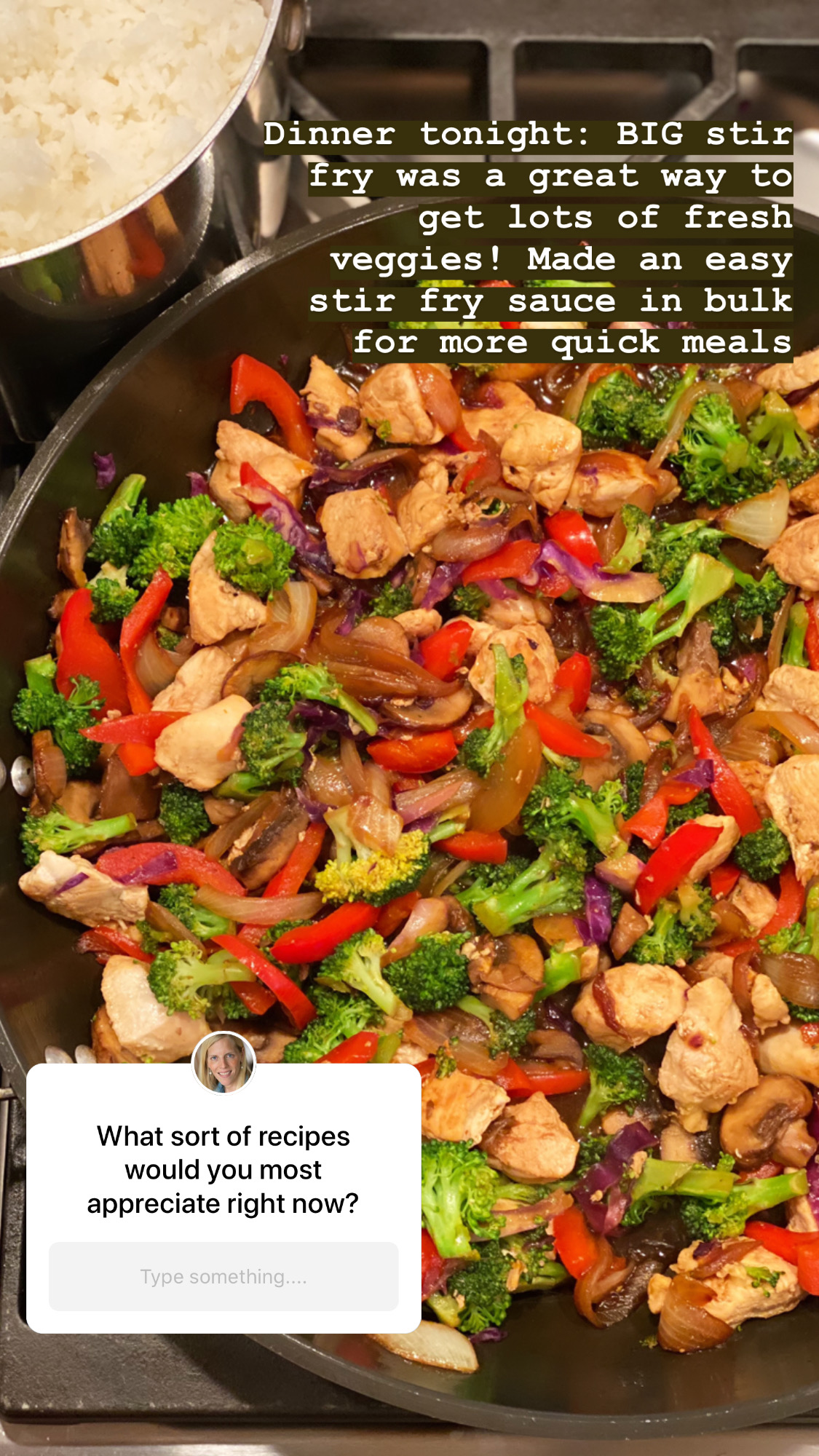 If you are serving the stir-fry over rice, you may wish to use more sauce to have plenty of extra to flavor the rice. Feel free to eyeball according to preference.