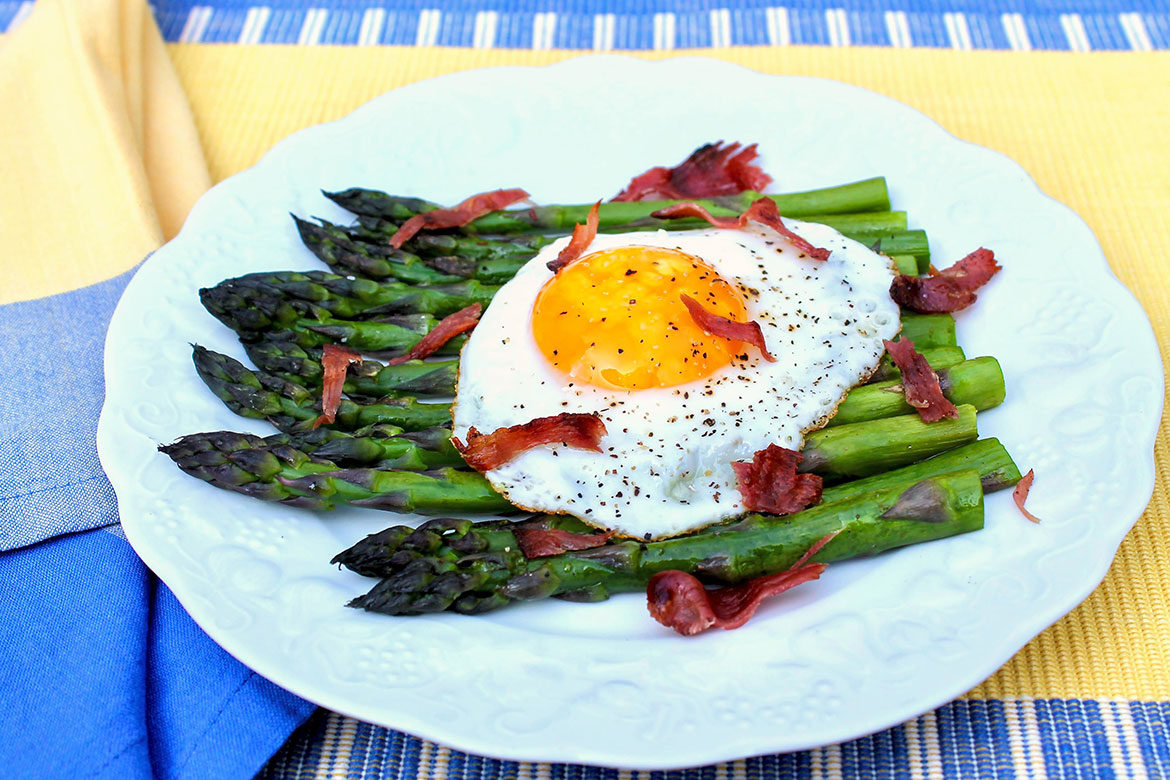 Roasted Asparagus with Egg and Prosciutto The Fountain Avenue Kitchen
