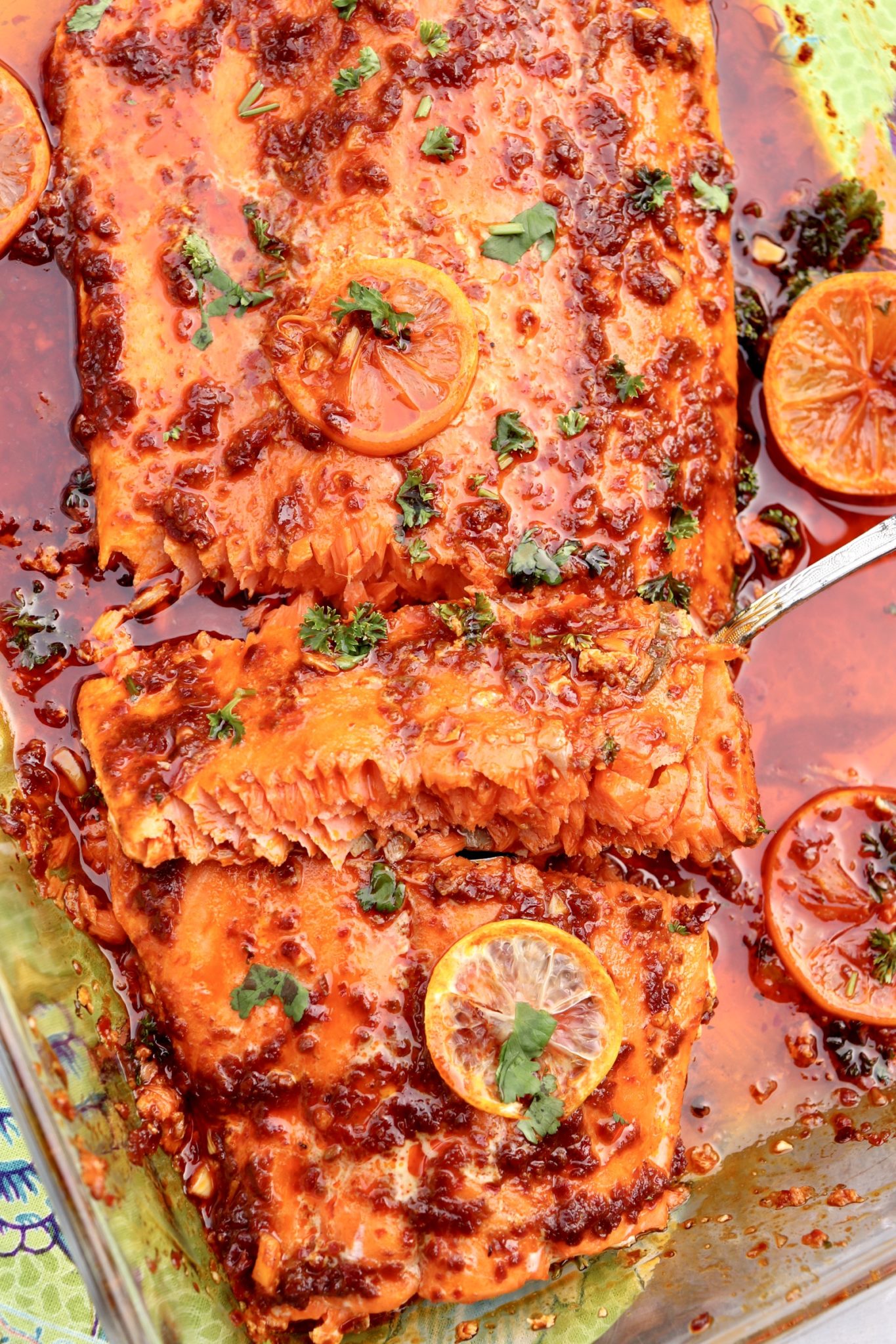 One easy-to-find condiment is the key to this super simple, heart-healthy meal that's sure to wow family and friends. The low oven temp virtually guarantees tender, perfectly cooked fish every time and won't overheat your kitchen either!