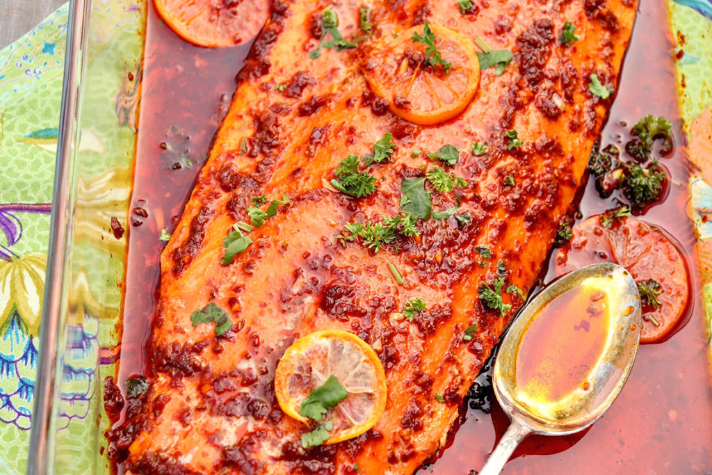 Slow Roasted Harissa Salmon The Fountain Avenue Kitchen
