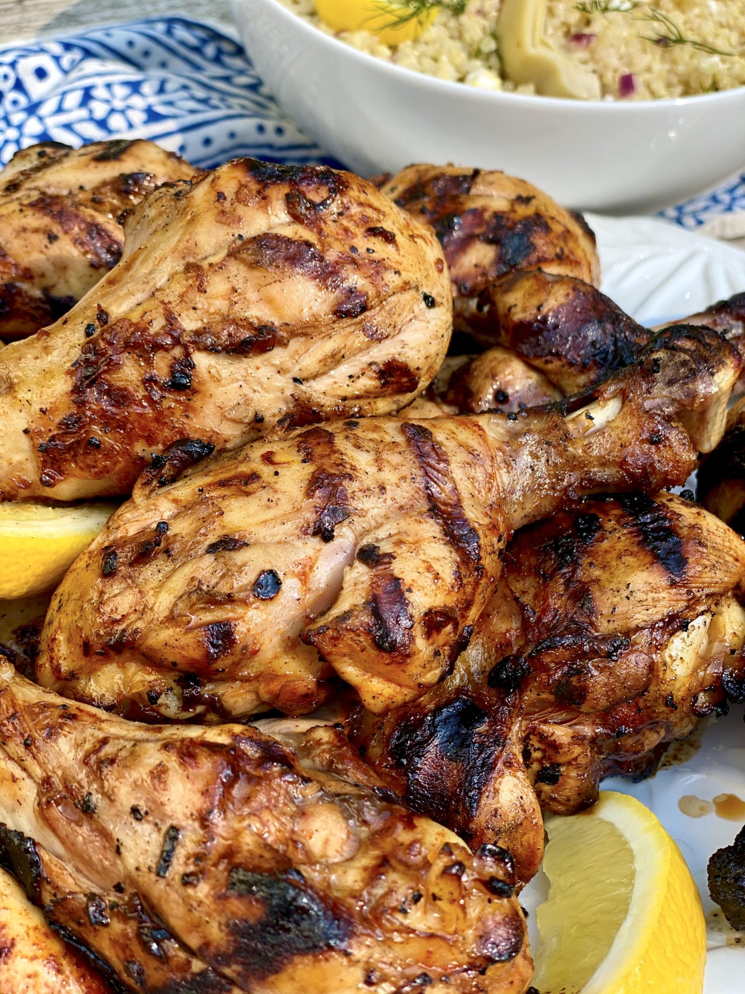 Healthier grilled drumsticks are tender and juicy on the inside and crispy on the outside (even when there's no skin!) thanks to this clever marinade.