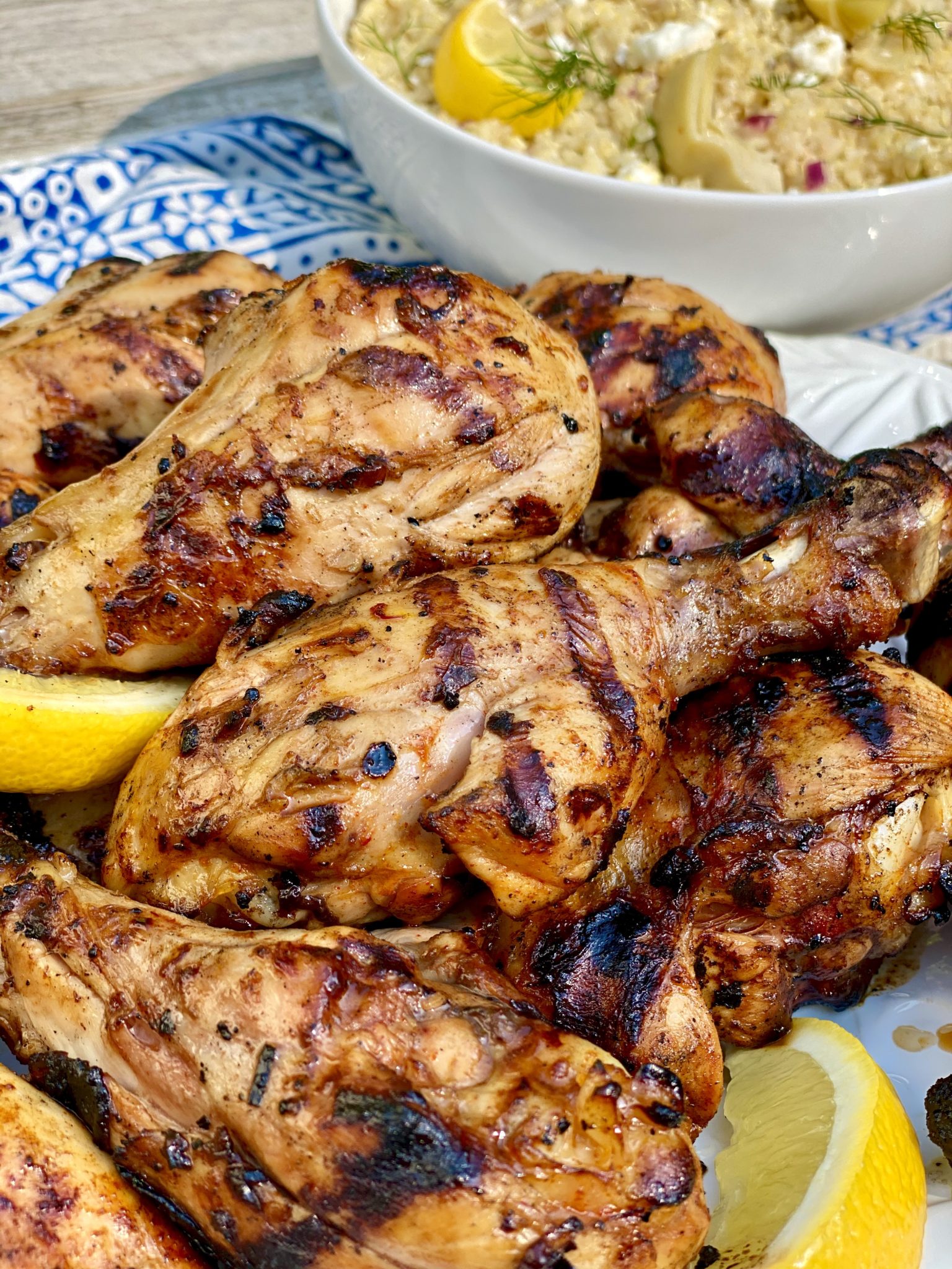 Healthier grilled drumsticks are tender and juicy on the inside and crispy on the outside (even when there's no skin!) thanks to this clever marinade.