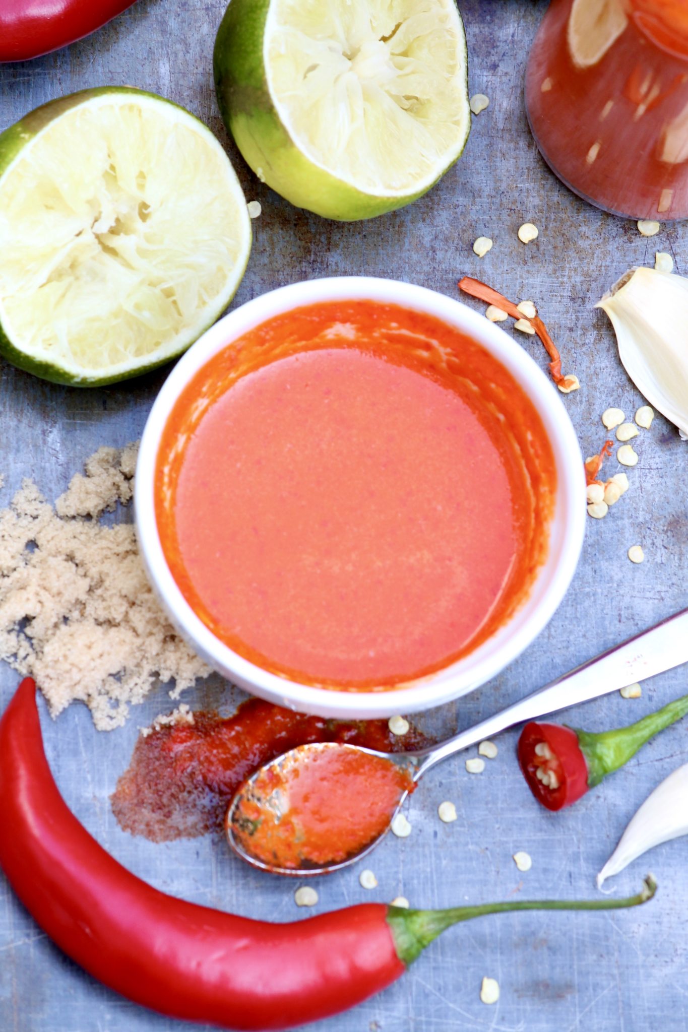 A handful of fresh chile peppers and a few simple ingredients come together beautifully in this not-too-hot sauce that can be slathered on so many things!