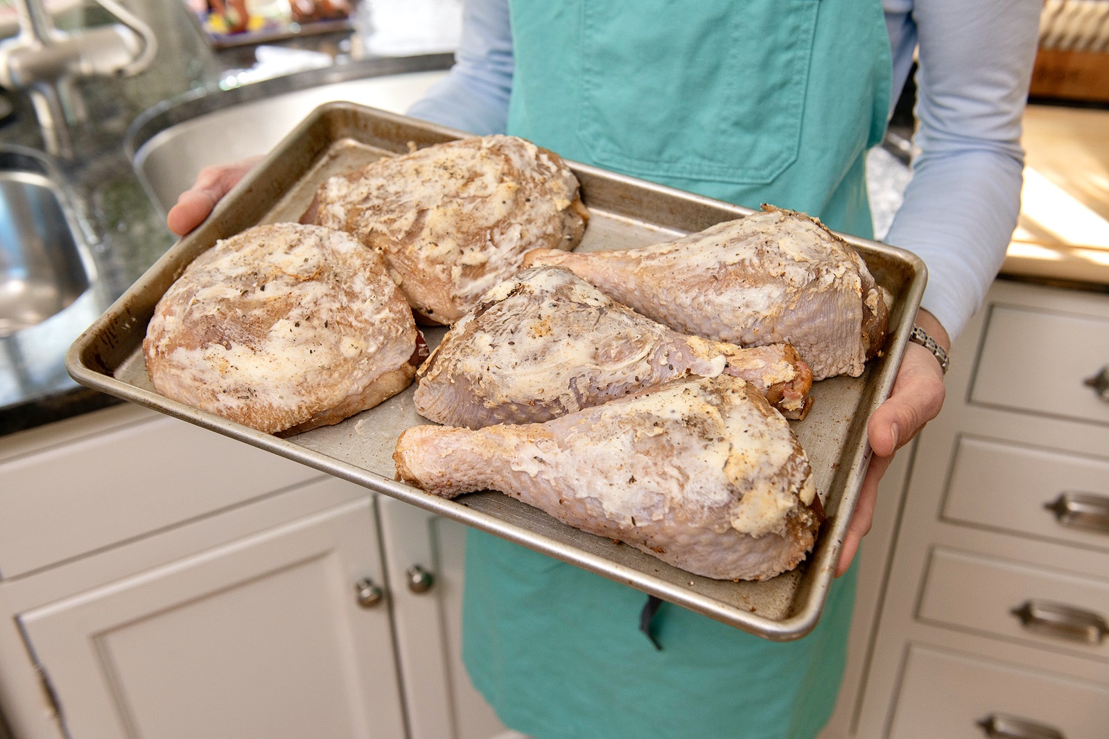 A simple spice rub and one clever trick are the keys to crispy skin and tender, juicy meat that's brimming with flavor. Easy to prep ahead and pop in the oven when ready.