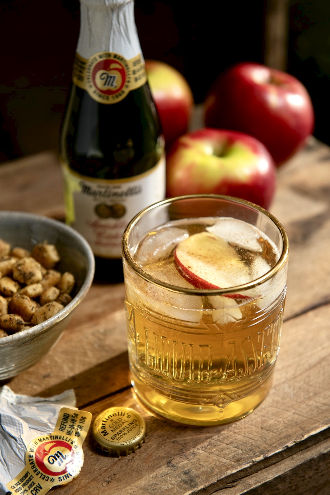 The warm notes of Bourbon complement the sweetness of apples in this lightly effervescent cocktail that takes a mere minute to make. Prefer a mocktail? Just skip the Bourbon!