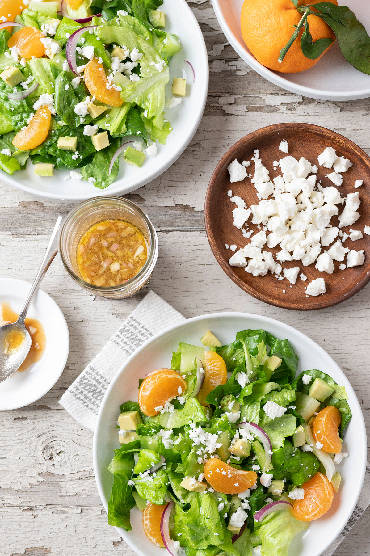 Sweet oranges, buttery avocado, salty feta, and a mix of crisp greens combine with a flavor-packed vinaigrette that is sure to become a favorite!