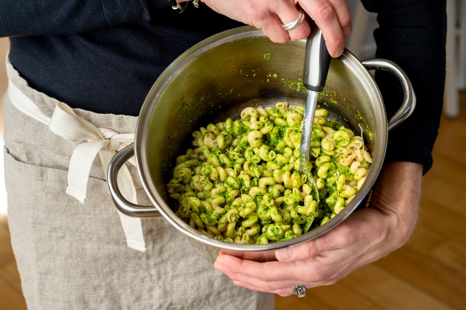 Easy, accessible, and endlessly versatile, this flavorful pesto is especially ideal when fresh herbs aren't available. Perfect for adding flavor to pasta, pizza and flatbread, sauces, sandwiches, and so much more, the simple recipe can be customized with a variety of nuts, seeds, and cheeses. Plus it maintains its vibrant green color and freezes well!