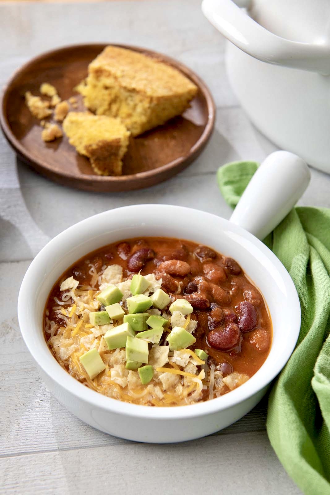 With its flavor-packed, quick-cooking, crowd-pleasing appeal, this meatless recipe defies traditional chili logic and is 100% worthy of the weekly dinner rotation!
