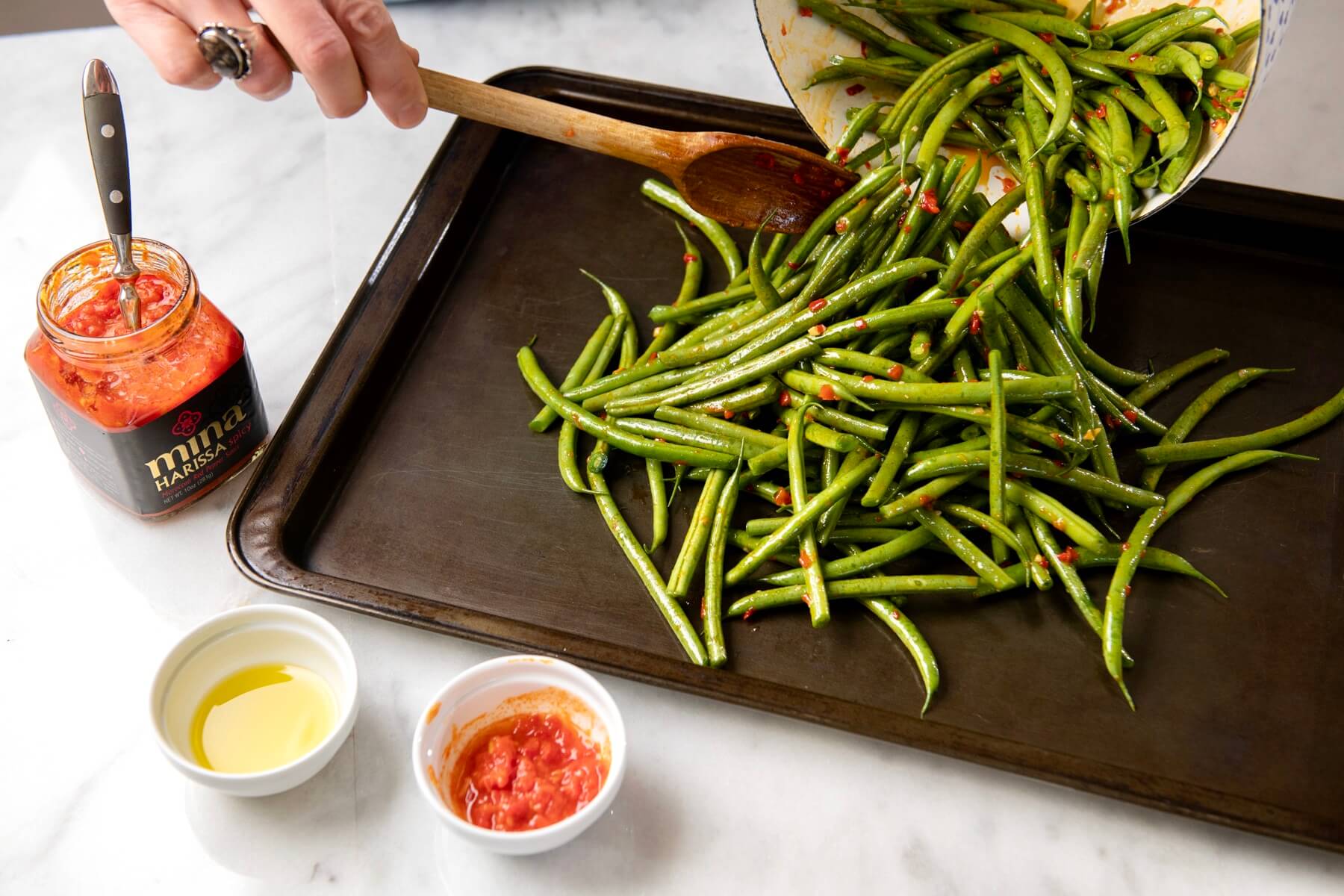 A singular condiment adds culinary magic to simply roasted vegetables, in this case, transforming basic green beans into a restaurant-worthy side dish. Best part? It takes less than 15 minutes start to finish!
