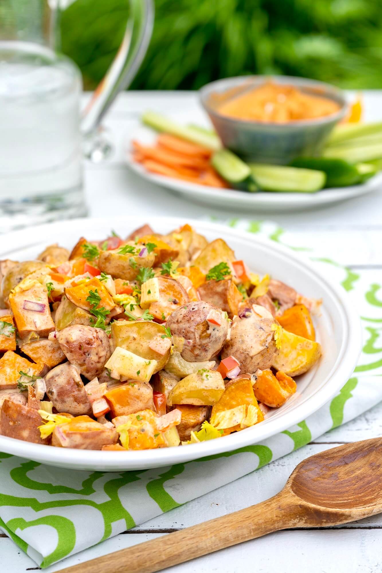 No need to peel the potatoes in this customizable salad, which uses a unique dressing that can be made in advance.