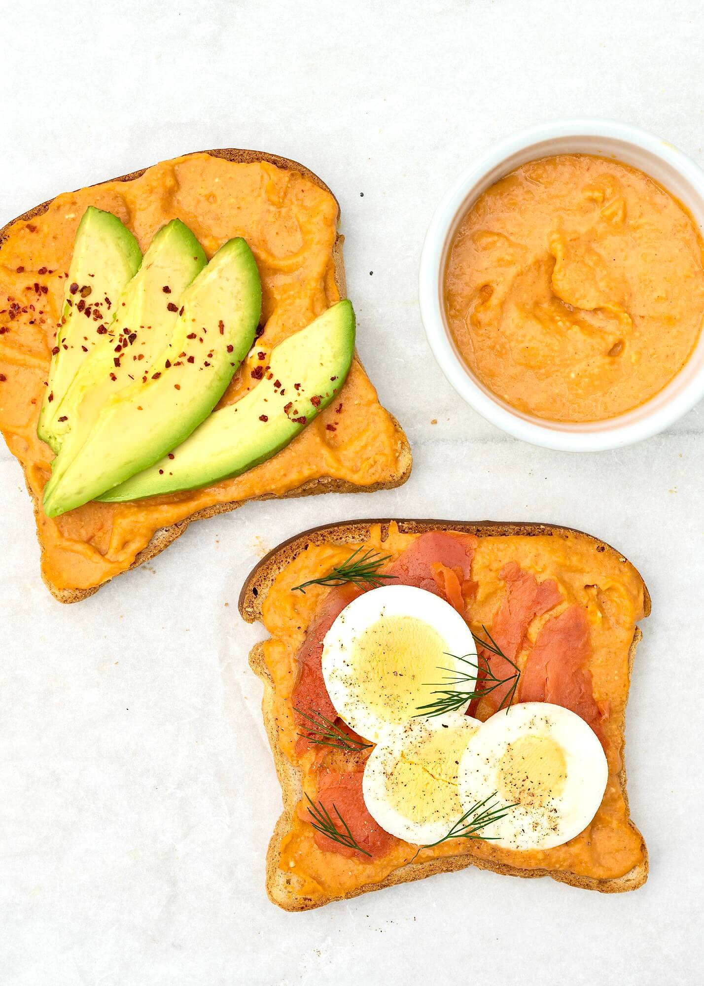 Crunchy, creamy, cool, crisp, and incredibly versatile, hummus toast offers a quick, protein-rich meal that tastes great any time of day