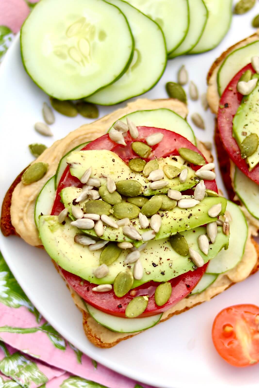 Crunchy, creamy, cool, crisp, and incredibly versatile, hummus toast offers a quick, protein-rich meal that tastes great any time of day