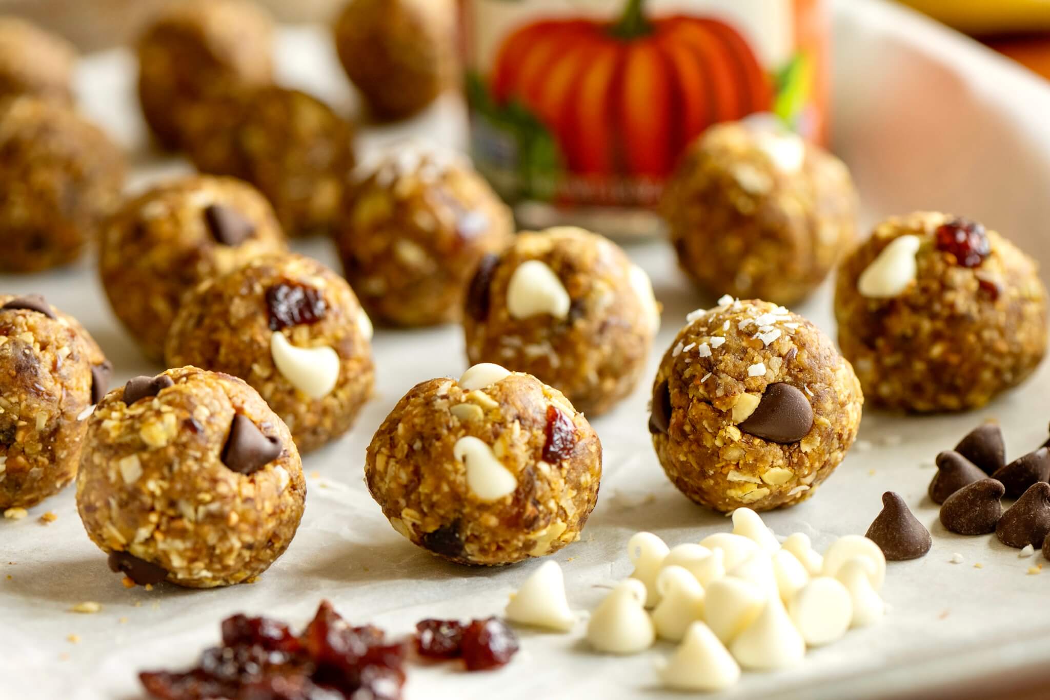 Capture the flavors of the season with these no-bake, satisfying bites that come together quickly and offer an option with zero added sugars or syrups.