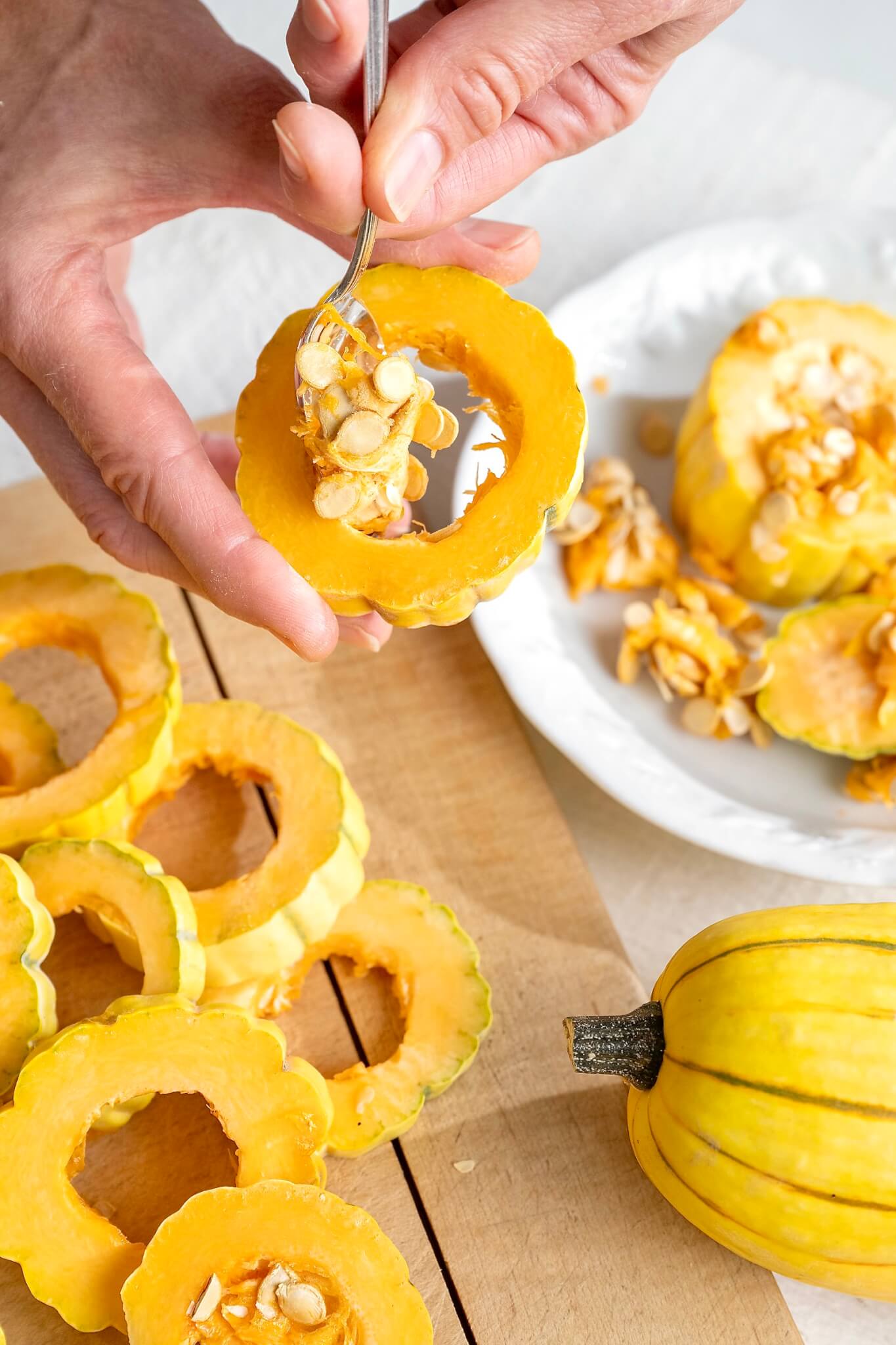 Warm spices add seasonal appeal to this easy side dish that quickly cooks to golden perfection in the oven or air fryer. Feel free to mix things up with a different variety of winter squash (or sweet potatoes) and a short list of optional toppings if inclined.